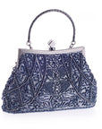 An image of the Vintage Bead Embroidery Evening Bag, a classic and sophisticated accessory adorned with intricate bead embroidery. Ideal for special occasions, qipao ensembles, brides, and bridesmaids.
