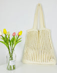 a Crochet Tote Bag, a sustainable and stylish accessory perfect for eco-conscious fashion enthusiasts.
