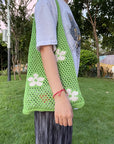 Image of a Crochet Shoulder Bag, a fashionable and artisan-crafted accessory for boho-chic and sustainable fashion lovers.