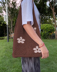 Image of a Crochet Shoulder Bag, a fashionable and artisan-crafted accessory for boho-chic and sustainable fashion lovers.