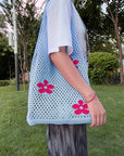 Image of a Crochet Shoulder Bag, a fashionable and artisan-crafted accessory for boho-chic and sustainable fashion lovers.