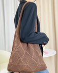 Elegant Crochet Shoulder Bag in Natural Fibers, a chic accessory for ethical fashion enthusiasts.