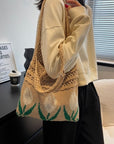 Artistic Crochet Shoulder Bag with Bohemian Vibes, an eco-conscious fashion choice