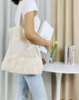 Handmade Crochet Tote Bag in Earthy Tones, a sustainable fashion choice.
