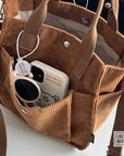 Stylish and Practical: The Adjustable Strap Corduroy Bag You'll Love