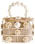 Pearl HandBag Evening Bucket Bag , Bag Pearl Chain, Beaded Bag Wedding Bag with Pearl Party Bag