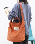 Stay on-Trend with Our Contemporary and Unique Corduroy Shoulder Bag