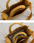 Versatile Corduroy Tote with Top Handle and Adjustable Strap