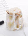 Chic Pearlized Bucket Bag with Chain