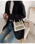 Pearlized Leather Crossbody Bag with Chain Strap - Elegant and Versatile Accessory for Any Occasion