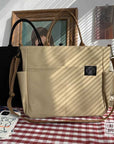 Modern Canvas Satchel with Top Handle and Shoulder Strap