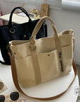 Chic and Practical Top Handle Canvas Bag with Adjustable Strap