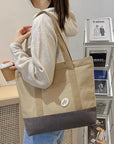 Shoulder Canvas Cotton Bags-Canvas Tote Bag-Corduroy Shoulder Tote Bags-Messenger Bag-Everyday Bag-Casual Bag-Gift For Her