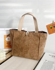 Minimalist Corduroy Handbag with Top Handle