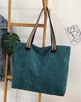 Stay Organized and Prepared with Our Roomy Corduroy Shoulder Bag