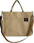 Modern Canvas Satchel with Top Handle and Shoulder Strap