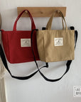 Crossbody Canvas Cotton Bags-Canvas Tote Bag-Corduroy Shoulder Bags- Messenger Bag-Everyday Bag- Casual Bag-Gift For Her