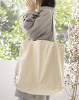 Large Capacity Cotton Canvas Tote Canvas Shoulder Bag Everyday Tote Corduroy Shoulder Tote Bag Simple Canvas Bag Best Gift