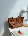 Vegan Leather Shoulder Bag Soft Leather Tote