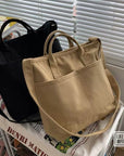 Trendy Canvas Handbag with Top Handle and Convertible Shoulder Strap