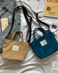 Crossbody Canvas Cotton Bags-Canvas Tote Bag-Corduroy Shoulder Bags- Messenger Bag-Everyday Bag- Casual Bag-Gift For Her