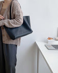 Vegan Leather Shoulder Bag Soft Leather Tote