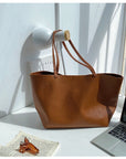 Vegan Leather Shoulder Bag Soft Leather Tote