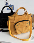Stay Organized and Fashion-Forward with Our Multi-Compartment Corduroy Shoulder Bag