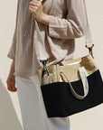Chic Canvas Purse with Top Handle and Removable Strap