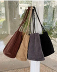 Experience Unbeatable Quality with Our Artisanal Corduroy Shoulder Bag