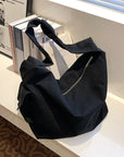 Spacious Nylon Shoulder Bag for Books and Electronics