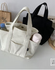 Minimalist Canvas Handbag with Top Handle