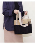 Chic Canvas Purse with Top Handle and Removable Strap