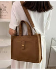 Classic Top Handle Canvas Bag with Versatile Shoulder Strap