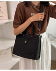 Classic Top Handle Canvas Bag with Versatile Shoulder Strap