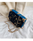 Evening Clutch- Crossbody Clutch- Wedding Clutch- Party Clutch with Long Chain- Evening Bag- Party Bag - Best Gift