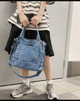 Stay Organized and Chic with Our Multi-Pocket Denim Crossbody Bag