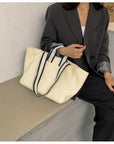Vintage-Inspired Canvas Purse with Convertible Shoulder Strap