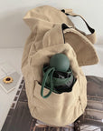 Stay Secure and Organized with Our Lockable and Detachable Canvas Crossbody Bag Pockets