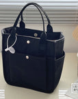 Modern Canvas Satchel with Top Handle
