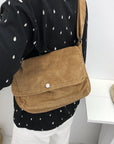 Hands-Free Convenience: Canvas Bag with Adjustable StrapHands-Free Convenience: Corduroy Bag with Adjustable Strap