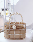 Huffmanx Pearl Bag Pearl Clutch Pearl Bucket Bag Fancy Bucket Purse Pearl Handbag Pearl Bag Chain Wedding Handbag Beaded Bags Bridal Clutch