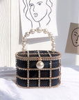 Huffmanx Pearl Bag Pearl Clutch Pearl Bucket Bag Fancy Bucket Purse Pearl Handbag Pearl Bag Chain Wedding Handbag Beaded Bags Bridal Clutch