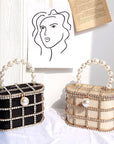 Huffmanx Pearl Bag Pearl Clutch Pearl Bucket Bag Fancy Bucket Purse Pearl Handbag Pearl Bag Chain Wedding Handbag Beaded Bags Bridal Clutch