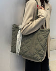 Quilted Tote Bag Quilted Shoulder Bag Large Quilted Bag Quilted Bag Pattern Quilted Hanbag Travel Tote Bag Nylon Shoulder Bag School Laptop