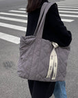 Quilted Tote Bag Quilted Shoulder Bag Large Quilted Bag Quilted Bag Pattern Quilted Hanbag Travel Tote Bag Nylon Shoulder Bag School Laptop
