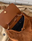 Chic and Classy Suede Shoulder Bag