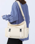 Beige Canvas Crossbody Bag