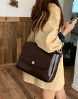 Vegan Leather Tote bag Vegan Leather Crossbody Bag Vegan Leather Shoulder Bag Messenger Bag Vegan Leather Brown Leather Bag Tote Best Gift