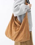 Soft and Durable: A Corduroy Shoulder Bag for Daily Use